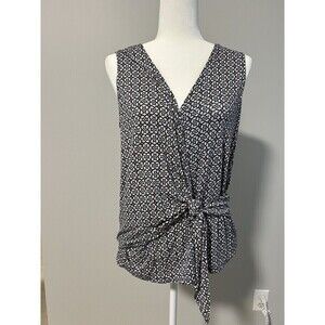 LOFT Grey Sleeveless Wrap Tank Top Medium